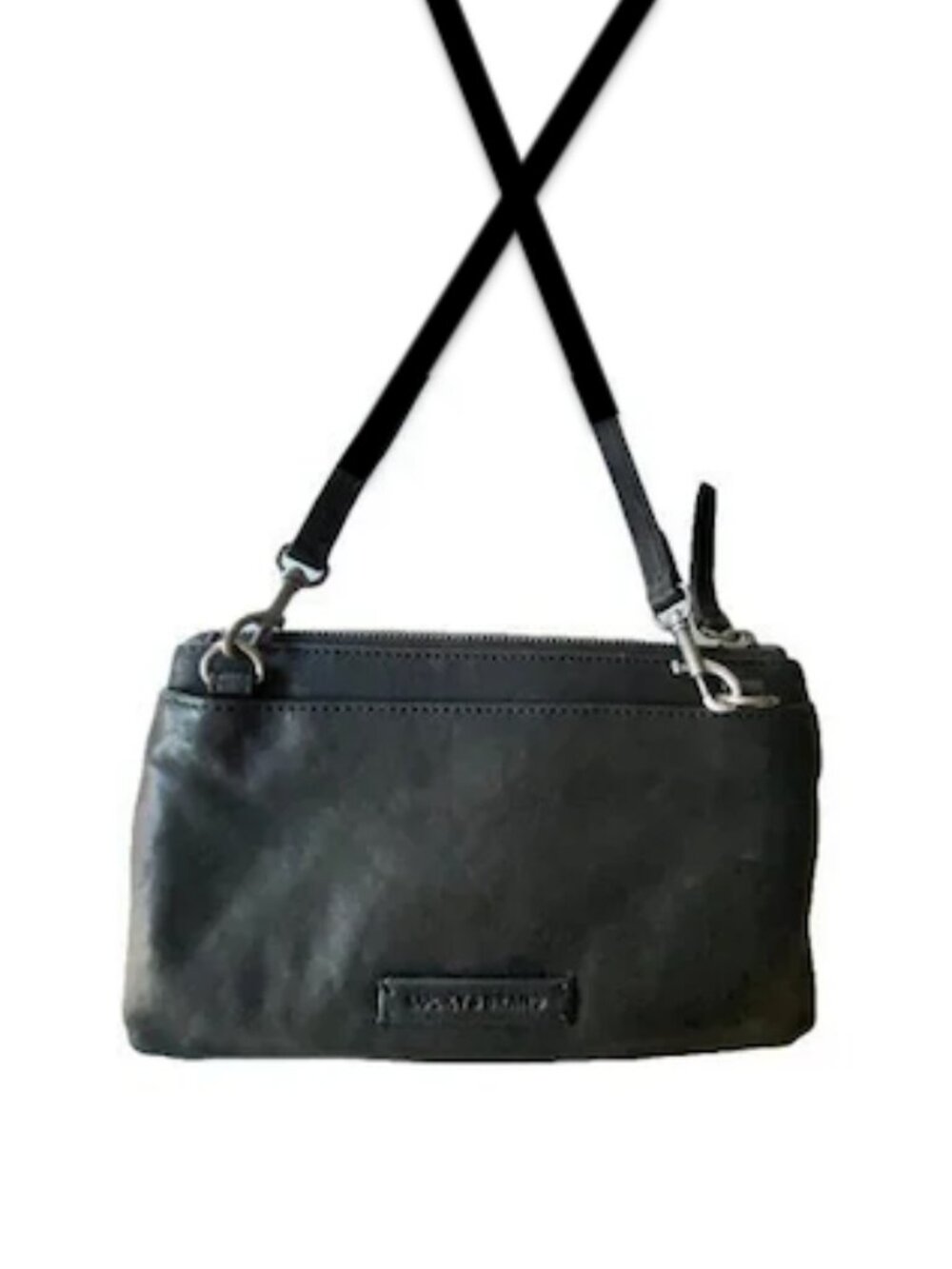 Lucky Brand Mini Crossbody/Clutch/Wallet Black Leather Pockets EUC